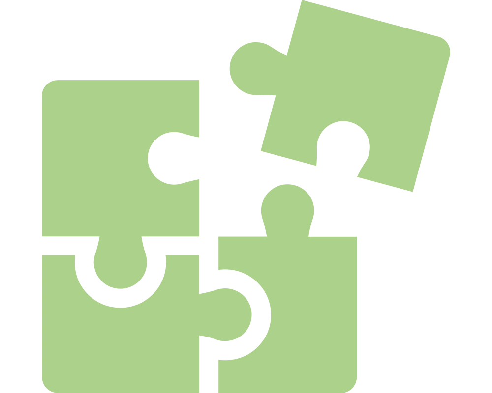 Icon of a puzzle with one piece out